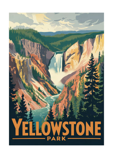 Yellowstone Canyon Falls | Poster - Passepartout