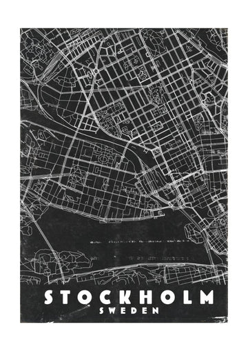Minimalist Stockholm Map | Poster - Passepartout