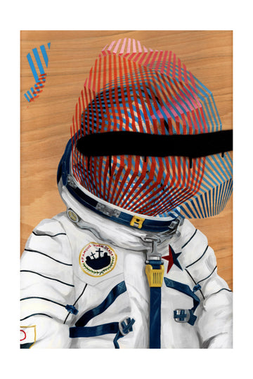 Striped Astronaut Helmet | Poster - Passepartout