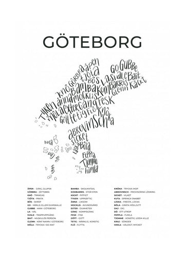 Gothenburg Word Map | Poster - Passepartout