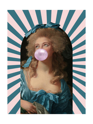 Rococo Bubblegum Portrait | Poster - Passepartout