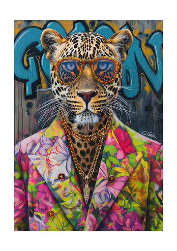 Stylish Leopard Graffiti | Poster - Passepartout