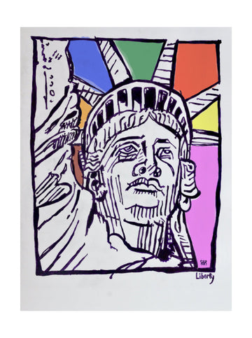 Pop Art Lady Liberty | Poster - Passepartout