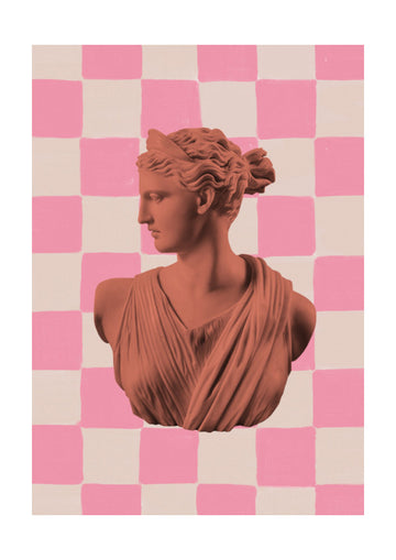 Pink Checkerboard Goddess | Poster - Passepartout