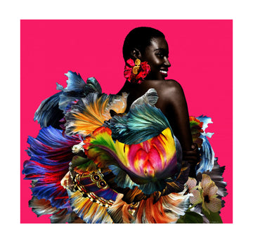Vibrant Floral Woman | Poster - Passepartout