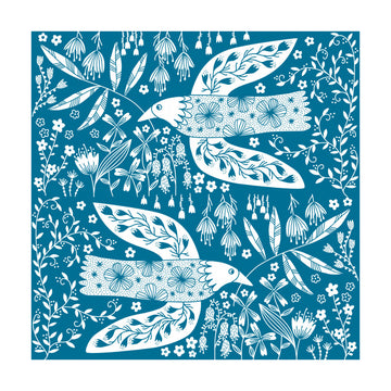 Peaceful Floral Flight | Poster - Passepartout