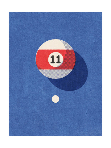 Eleven Striped Pool Ball | Poster - Passepartout