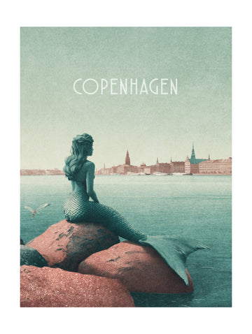 Copenhagen - Little Mermaid | Poster - Passepartout