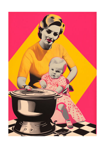 Retro Kitchen Motherhood | Poster - Passepartout