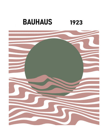 Modern Bauhaus Wave Circle | Poster - Passepartout