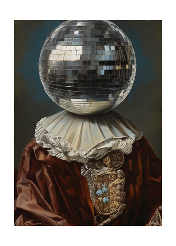 Surreal Disco Ball Portrait | Poster - Passepartout