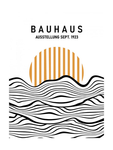 Bauhaus Striped Sun Waves | Poster - Passepartout
