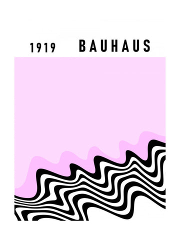 1919 Bauhaus Pink Waves | Poster - Passepartout