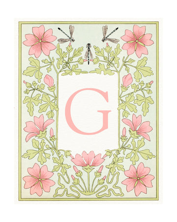 Elegant Pink Floral G | Poster - Passepartout