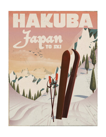 Retro Hakuba Skiing | Poster - Passepartout