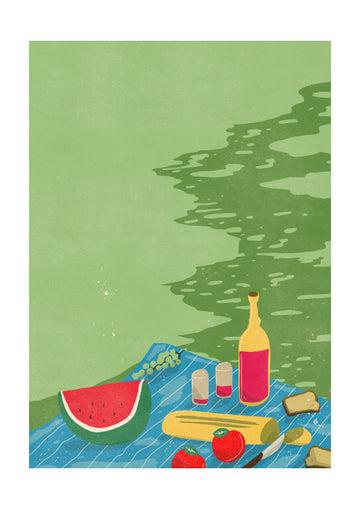 Riverside Picnic Scene | Poster - Passepartout