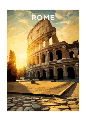 Ancient Rome Colosseum Sunset | Poster - Passepartout