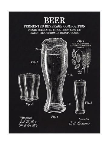 Historic Beer Patent | Poster - Passepartout