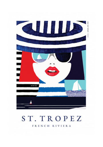 St Tropez Chic Woman | Poster - Passepartout