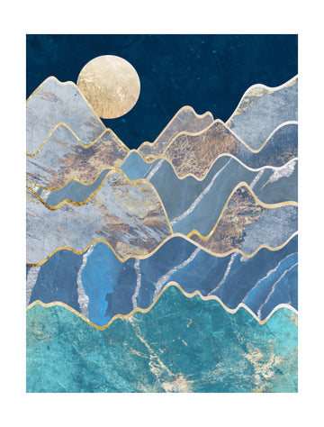 Golden Moon Mountains | Poster - Passepartout