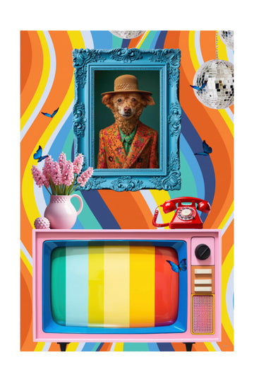 Groovy Dog Portrait | Poster - Passepartout