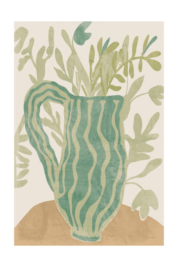Green Striped Botanical | Poster - Passepartout