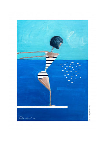 Summer Pool Diver | Poster - Passepartout