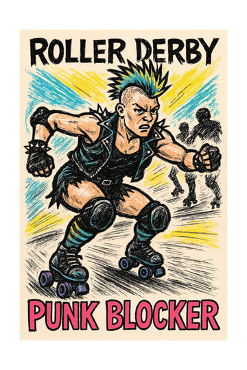 Roller Derby Punk Blocker | Poster - Passepartout