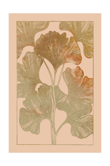 Golden Ginkgo Leaves | Poster - Passepartout