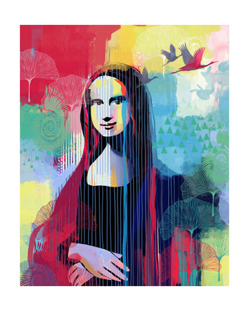 Vibrant Mona Lisa Portrait | Poster - Passepartout