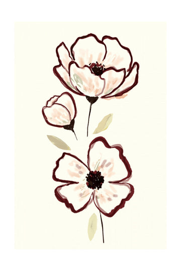Delicate Watercolor Blooms | Poster - Passepartout