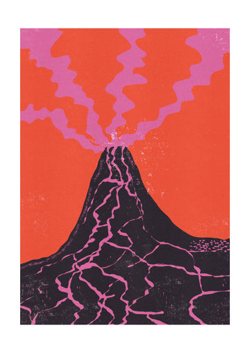 Vibrant Volcano Eruption | Poster - Passepartout