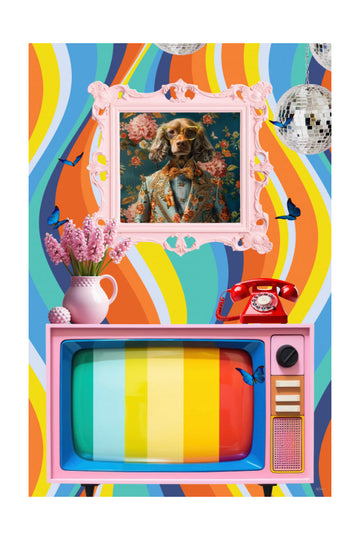 Dapper Dog Eclectic Scene | Poster - Passepartout