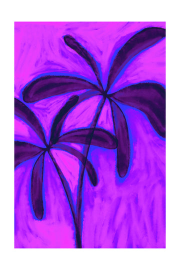Abstract Purple Palms | Poster - Passepartout