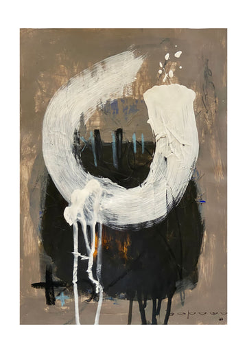 Expressive White Strokes | Poster - Passepartout
