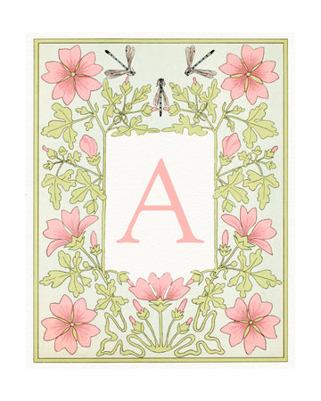 Botanical Initial A | Poster - Passepartout