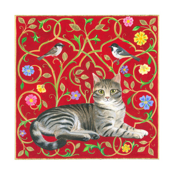 Floral Feline Harmony | Poster - Passepartout