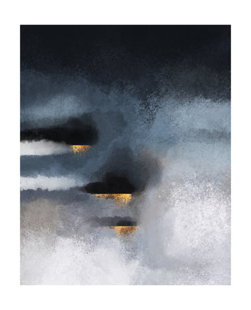 Golden Storm Abstract | Poster - Passepartout