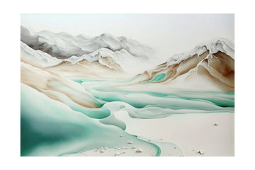 Tranquil Alpine Flow | Poster - Passepartout