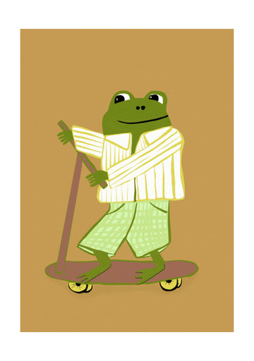 Frog On A Scooter | Poster - Passepartout