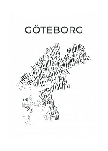 Gothenburg Slang Map | Poster - Passepartout