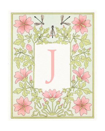 Art Nouveau Floral J | Poster - Passepartout