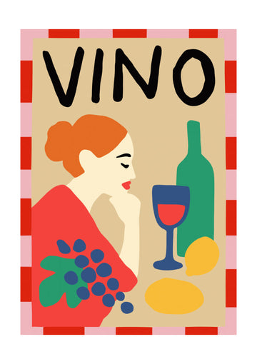 Vino Woman Still Life | Poster - Passepartout