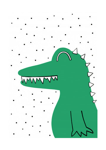 Smiling Green Crocodile | Poster - Passepartout