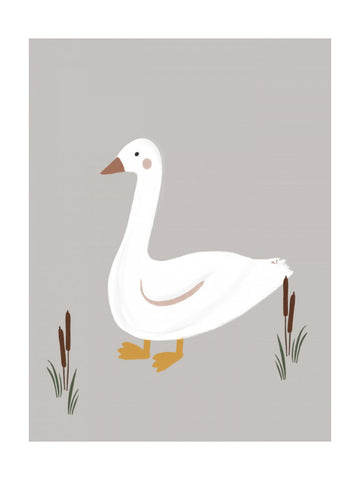 Minimalist White Goose | Poster - Passepartout