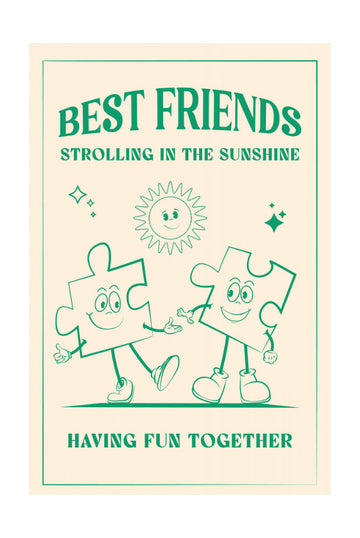 Best Friends Strolling Sunshine | Poster - Passepartout