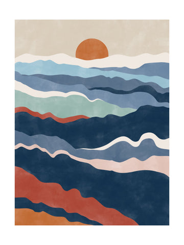 Abstract Mountain Horizon | Poster - Passepartout