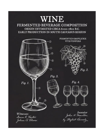 Vintage Wine Patent Drawing | Poster - Passepartout