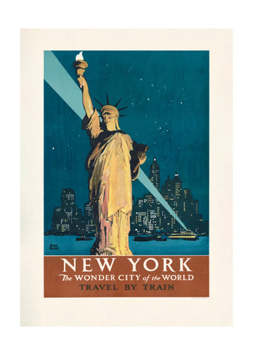 New York, the Wonder City of the World Travel By Train (1927) Poster By Adolph Treidler | Poster - Passepartout