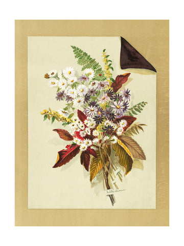 Daisies and Autumn Leaves & Ferns | Poster - Passepartout